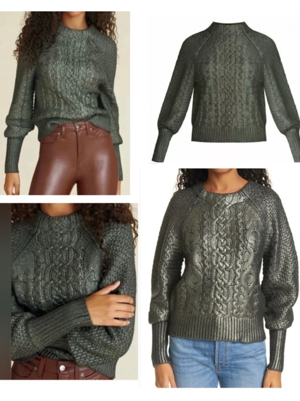 Veronica Beard Yola cable knit sweater